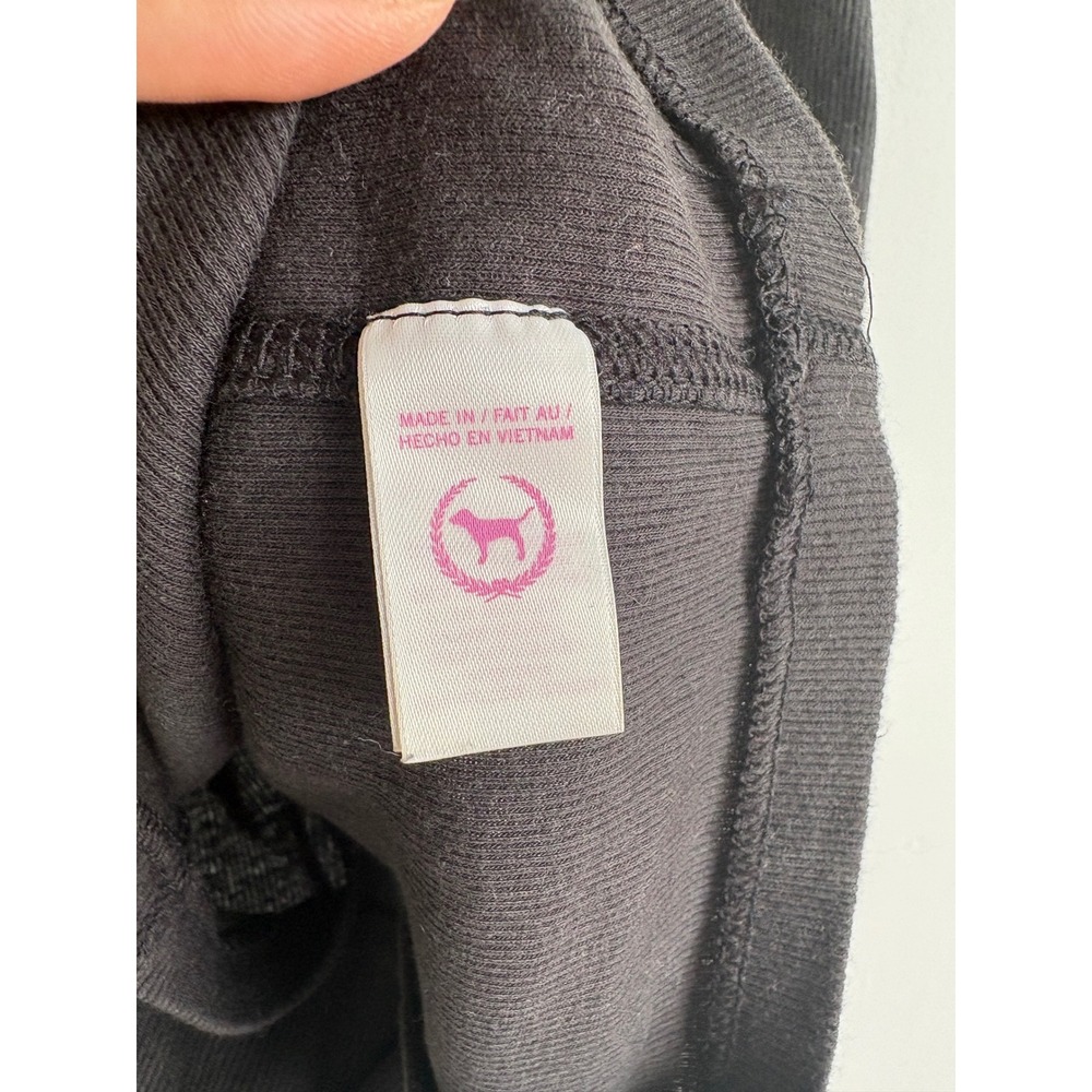 Victoria's Secret PINK Vintage Y2K Sequin Heart Racerback Tank Black Ribbed S - Picture 4 of 7